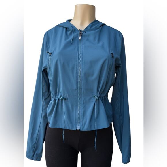 Gymshark Blue Full Zip Lightweight Jacket Size S Athleisure Outwear Workout - Picture 1 of 8